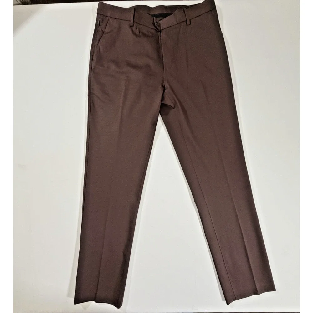xSuit 5.0 Men's 2pc Suit Size 46L Jacket Taupe Tech Wool Stretch Wrinkle-Free